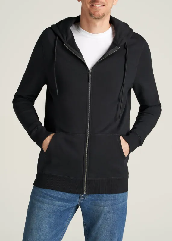 Wearever French Terry Full-Zip Hoodie for Tall Men in Black sold by American Tall