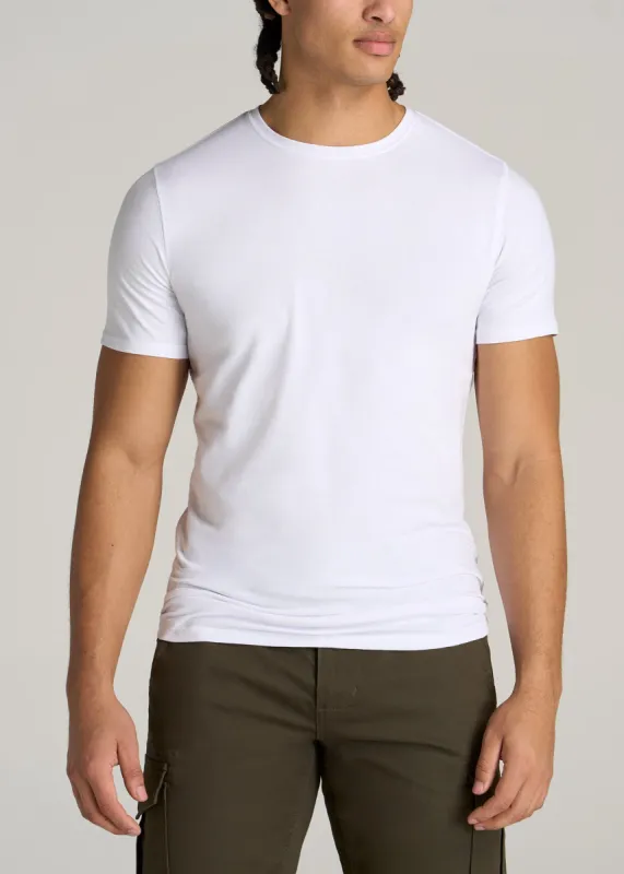 The Essential SLIM-FIT Crewneck Tee for Tall Men in White sold by American Tall