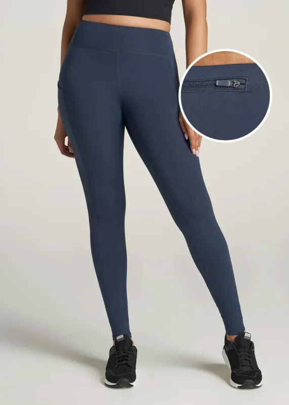 Active Leggings with Pockets for Tall Women in Navy sold by American Tall