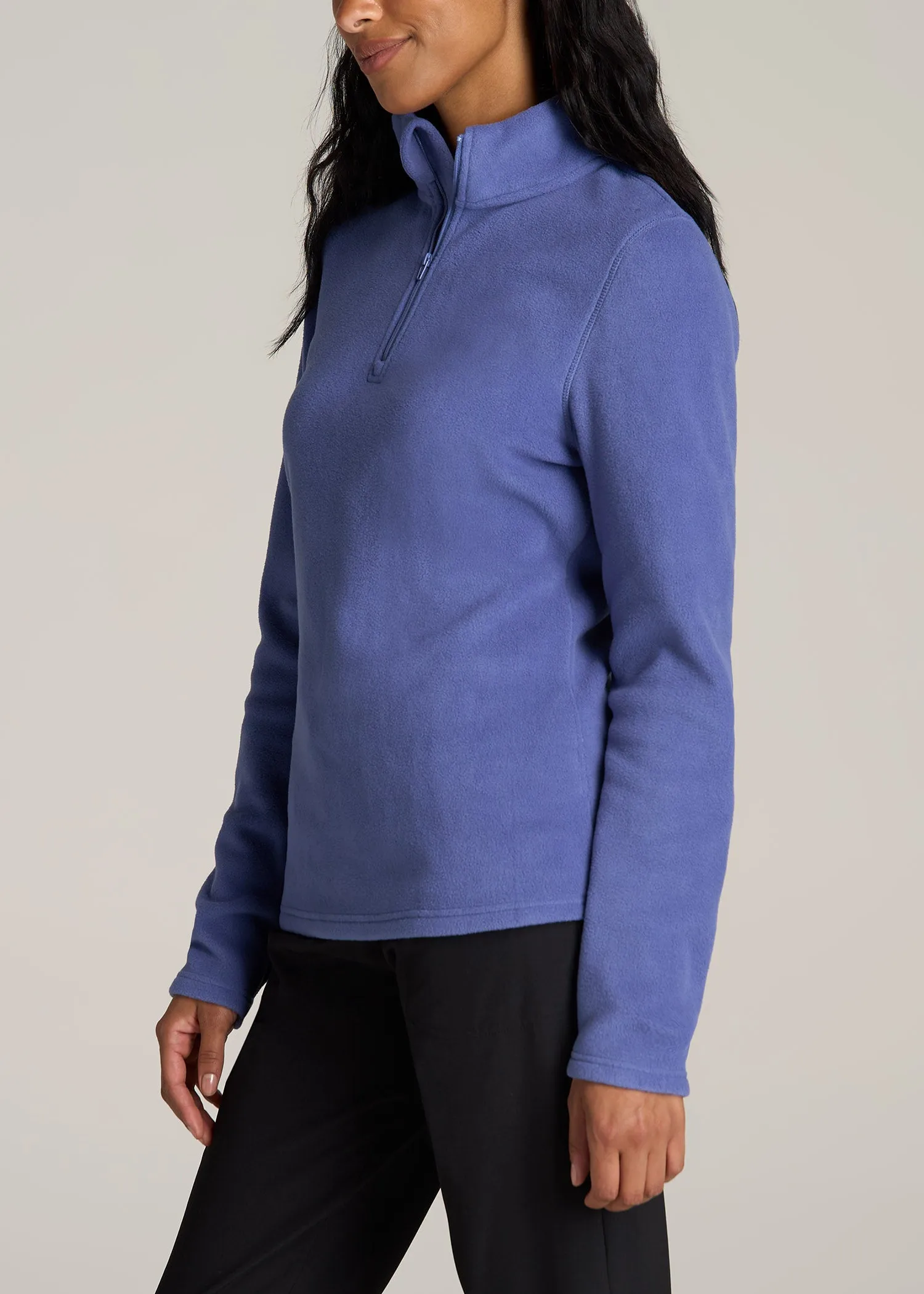Half Zip Polar Fleece Pullover Sweater for Tall Women in Marlin Blue sold by American Tall product image thumbnail 3