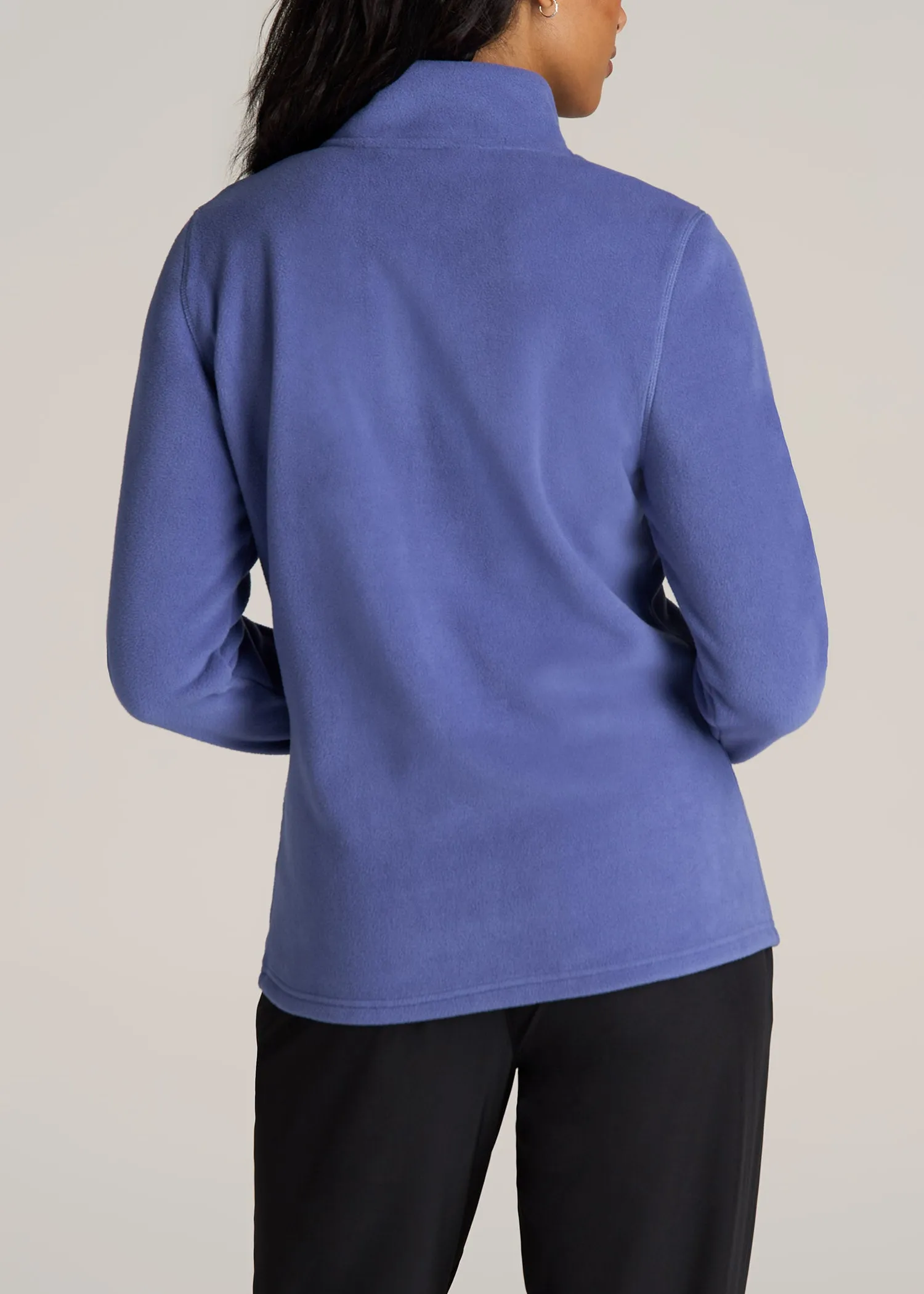 Half Zip Polar Fleece Pullover Sweater for Tall Women in Marlin Blue sold by American Tall product image thumbnail 5
