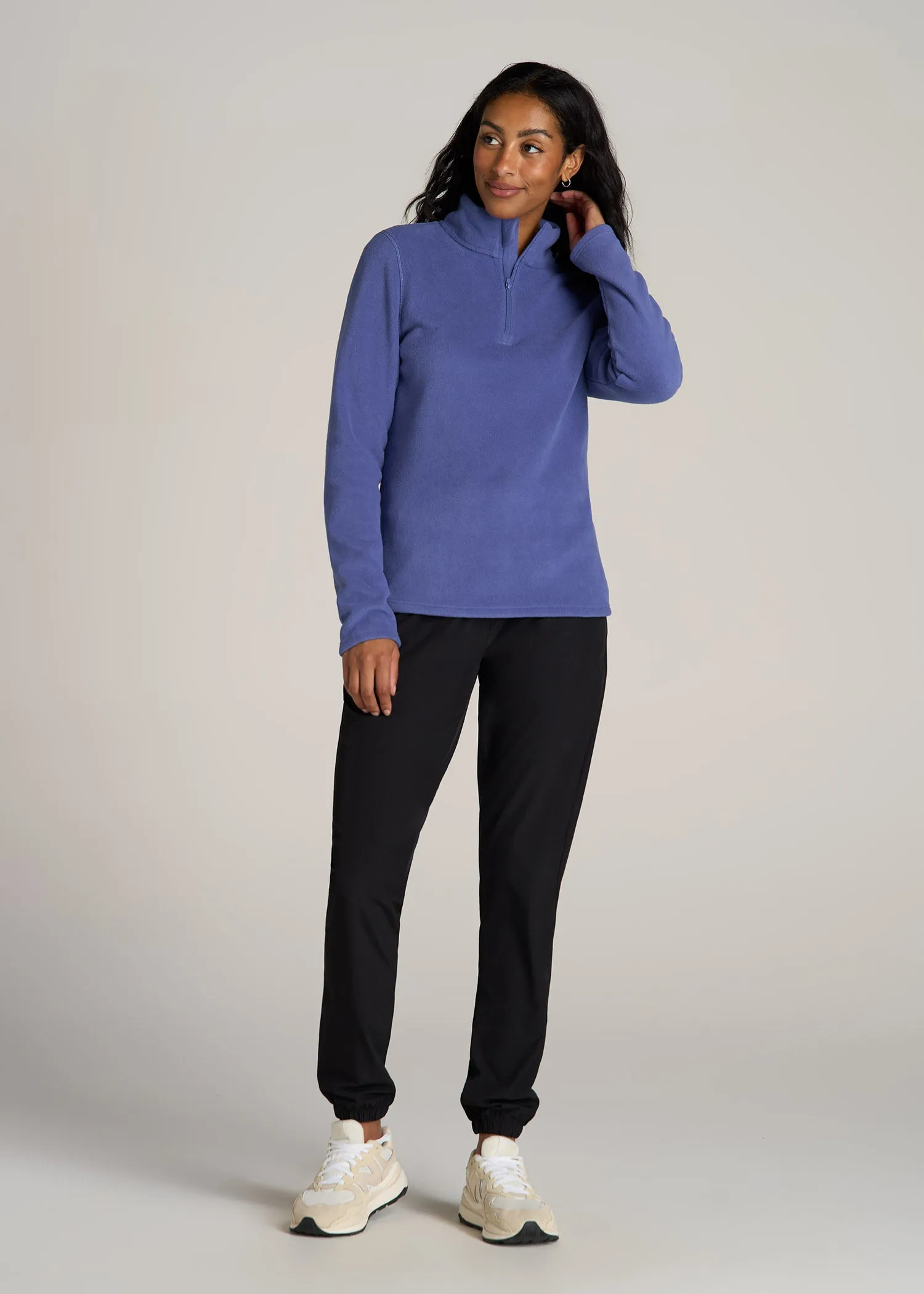 Half Zip Polar Fleece Pullover Sweater for Tall Women in Marlin Blue sold by American Tall product image thumbnail 4