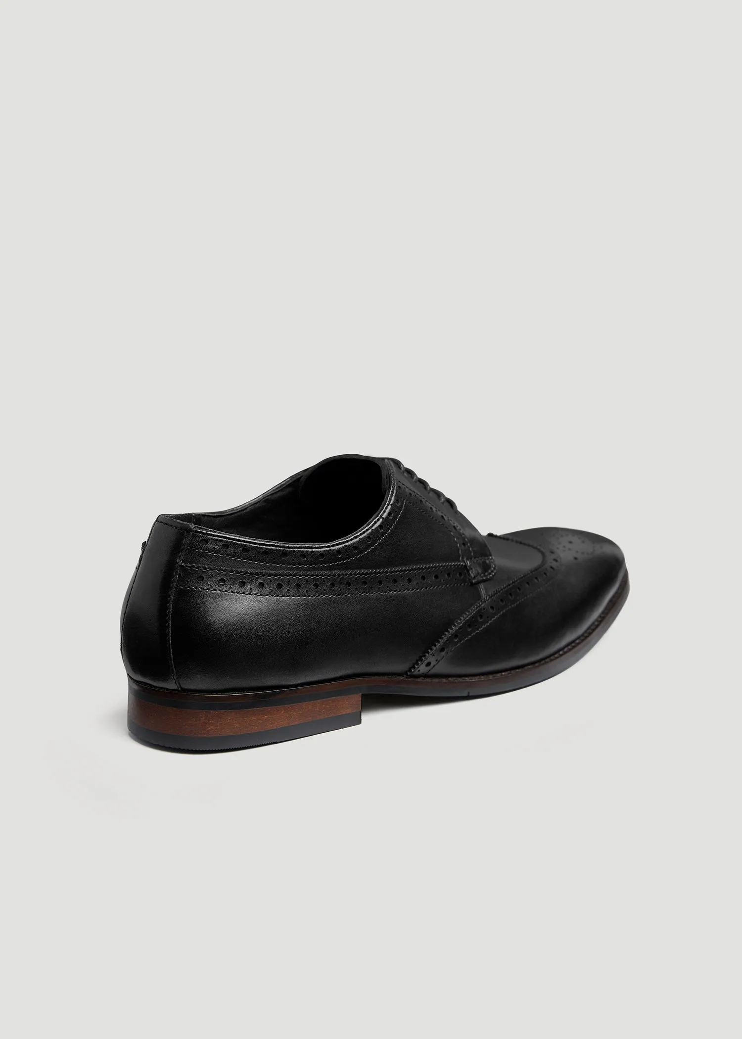 Leather Brogue Oxford Size 13 to 16 for Tall Men in Black sold by American Tall product image thumbnail 3