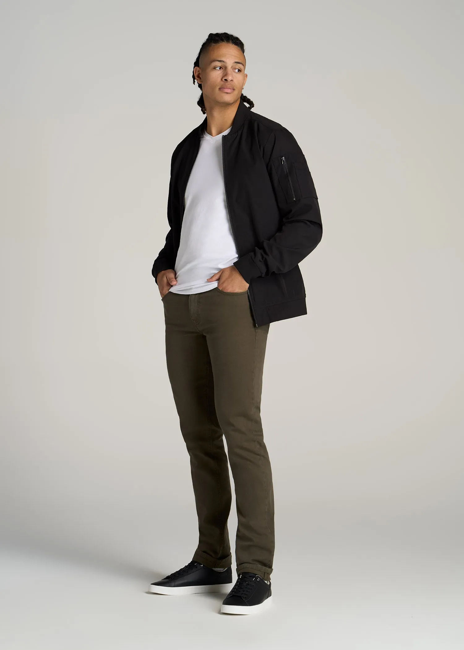 The Essential SLIM-FIT V-Neck Tee for Tall Men in White sold by American Tall product image thumbnail 4