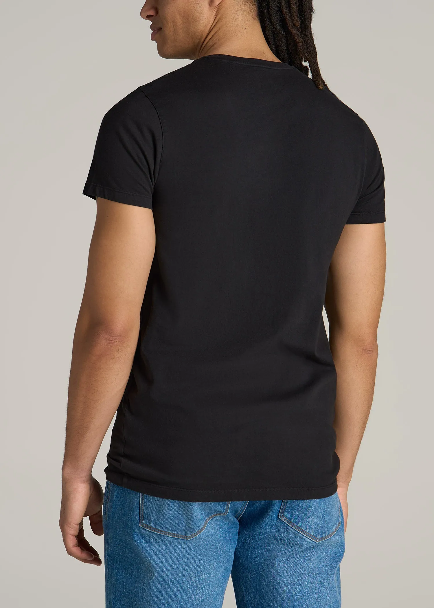 Modern Fit Garment Dyed Cotton T-Shirt for Tall Men in Black sold by American Tall product image thumbnail 5