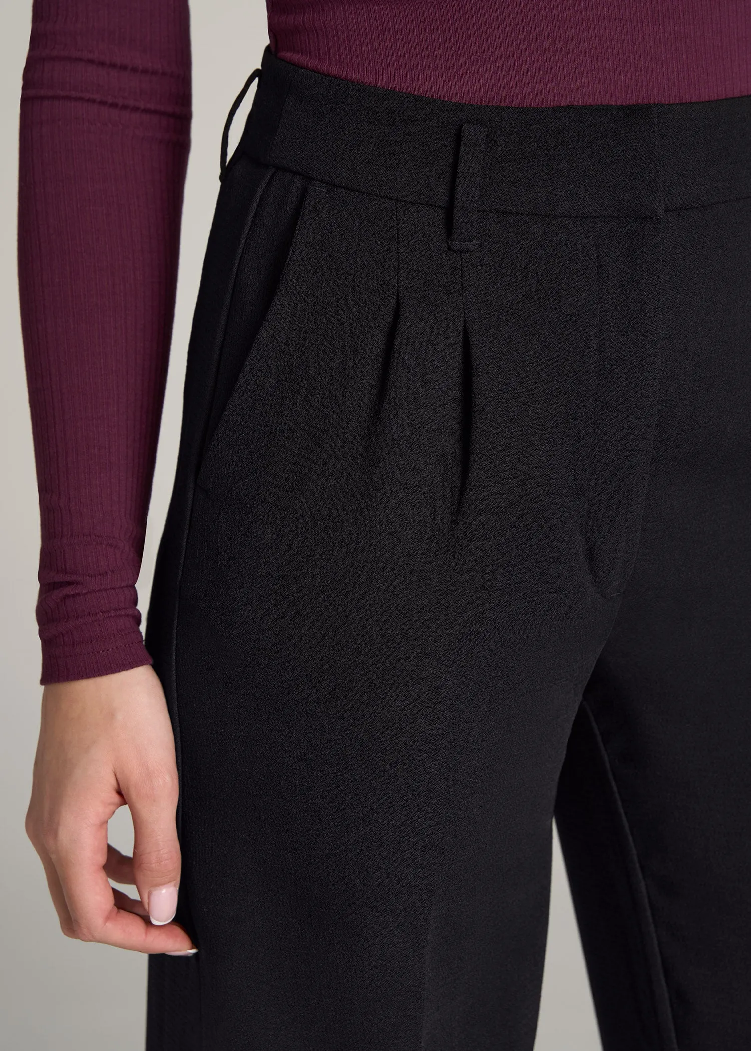 Pleated WIDE Leg Dress Pants for Tall Women in Black sold by American Tall product image thumbnail 2
