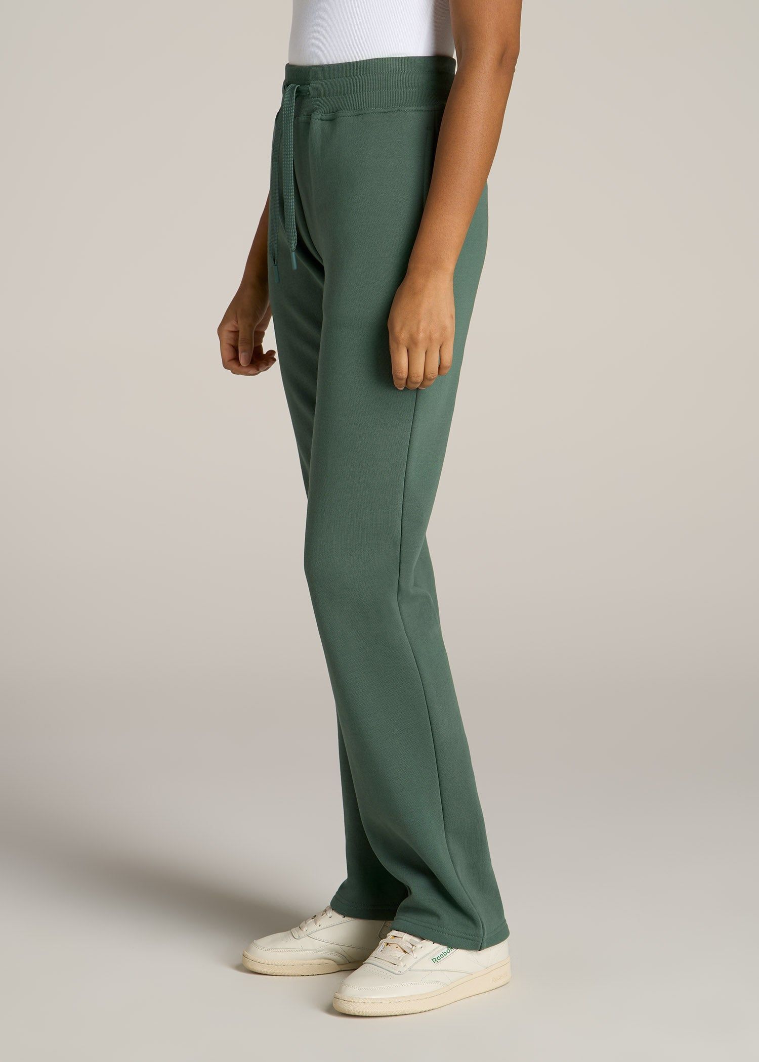 Wearever Fleece Open-Bottom Sweatpants for Tall Women in Fresh Sage sold by American Tall product image thumbnail 3