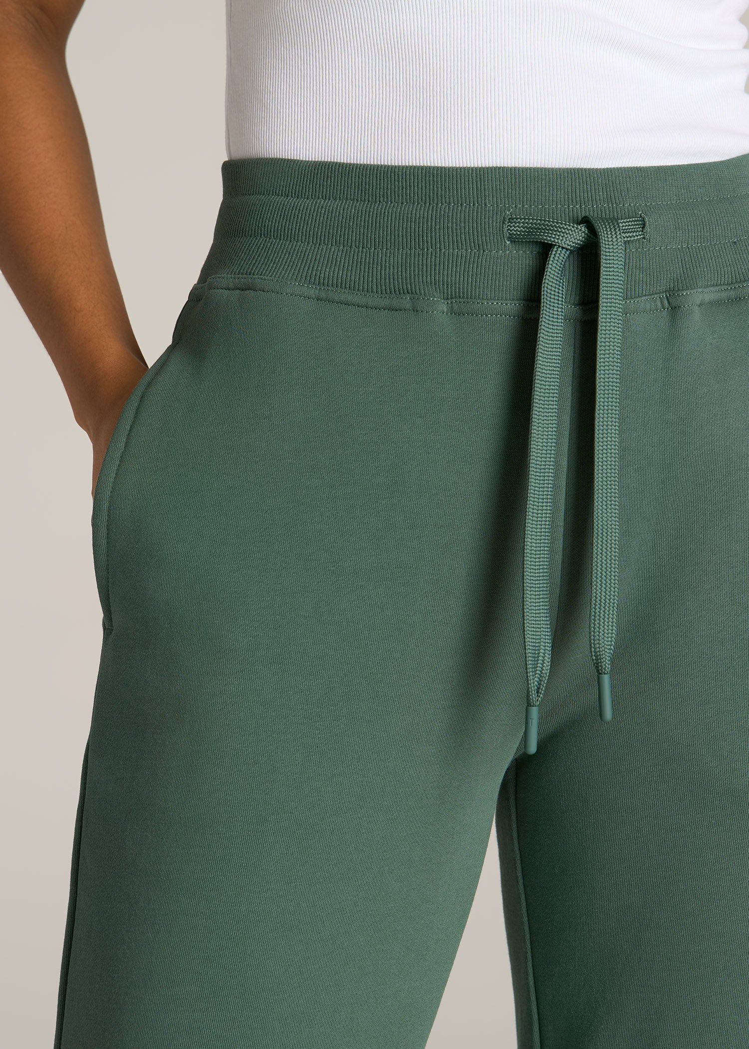 Wearever Fleece Open-Bottom Sweatpants for Tall Women in Fresh Sage sold by American Tall product image thumbnail 2
