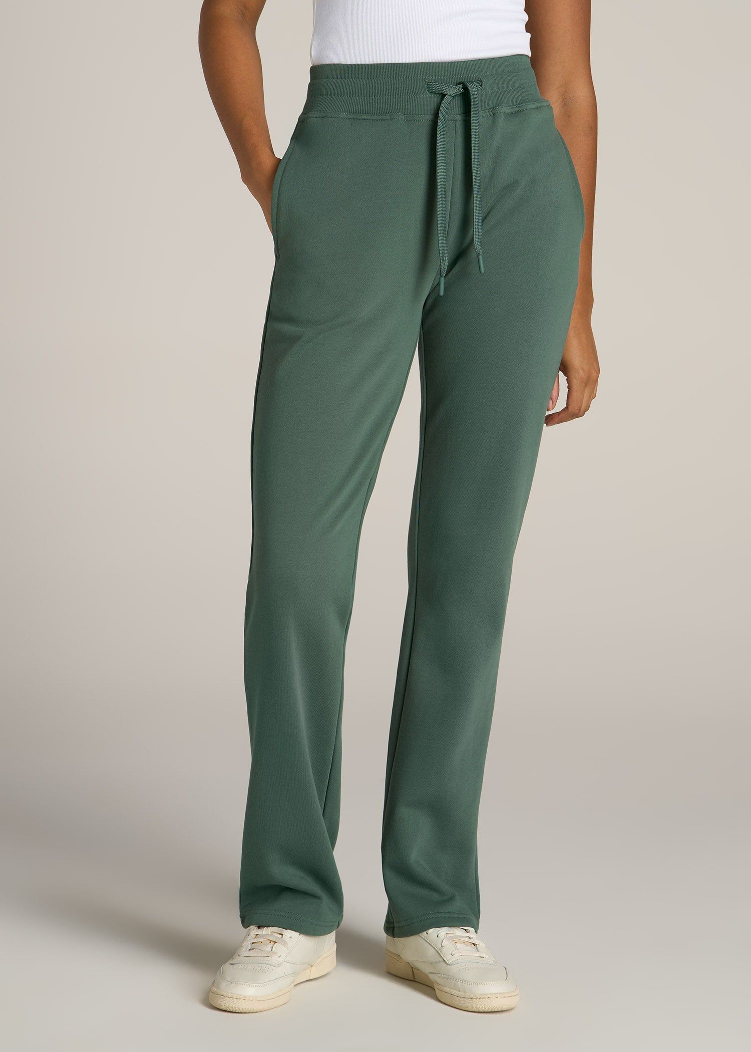 Wearever Fleece Open-Bottom Sweatpants for Tall Women in Fresh Sage sold by American Tall