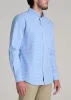 Washed Oxford Shirt for Tall Men in Light Blue Gingham sold by American Tall