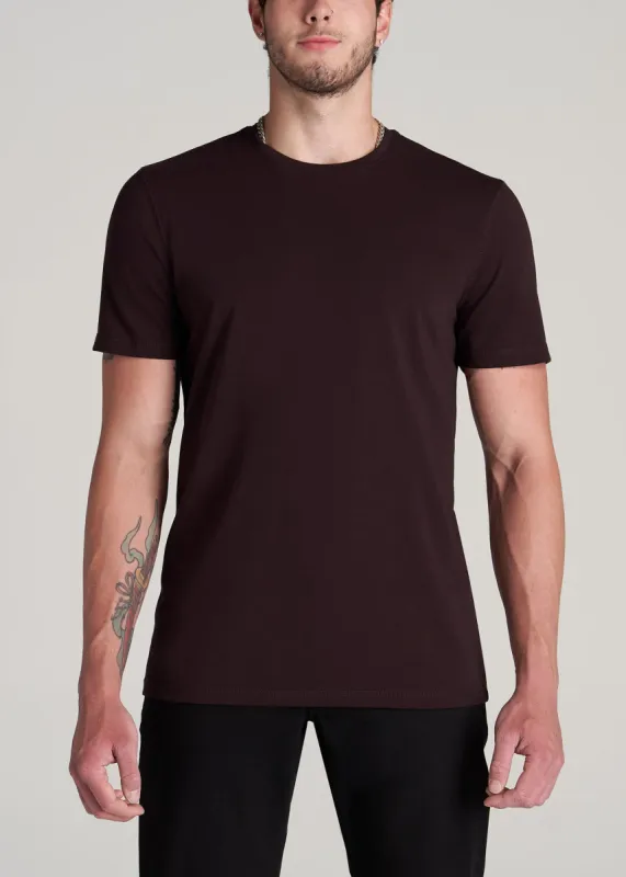 The Essential REGULAR-FIT Crew-Neck Men's Tall Tees in Port sold by American Tall