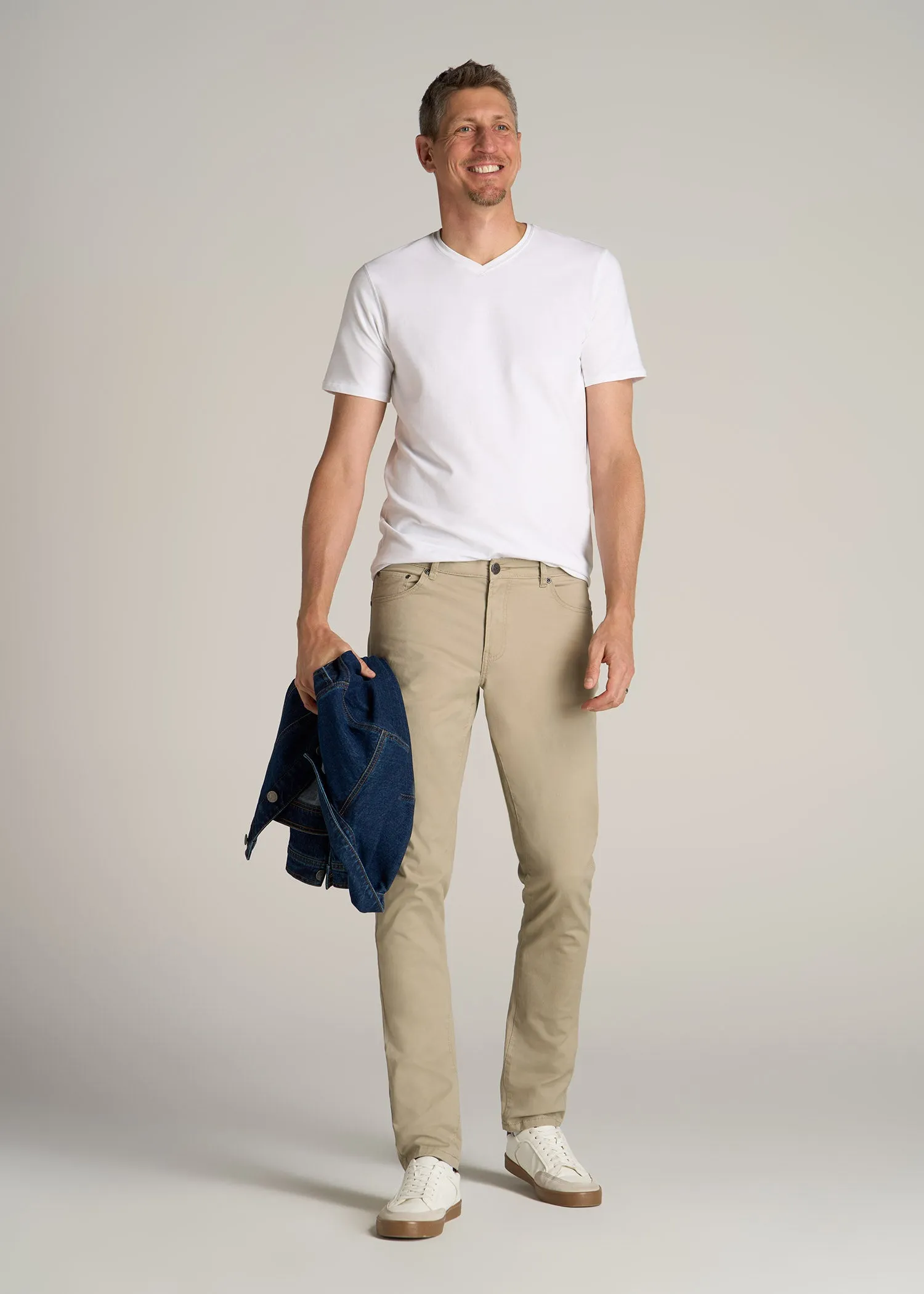 The Essential REGULAR-FIT V-Neck Men's Tall Tees in White sold by American Tall product image thumbnail 4