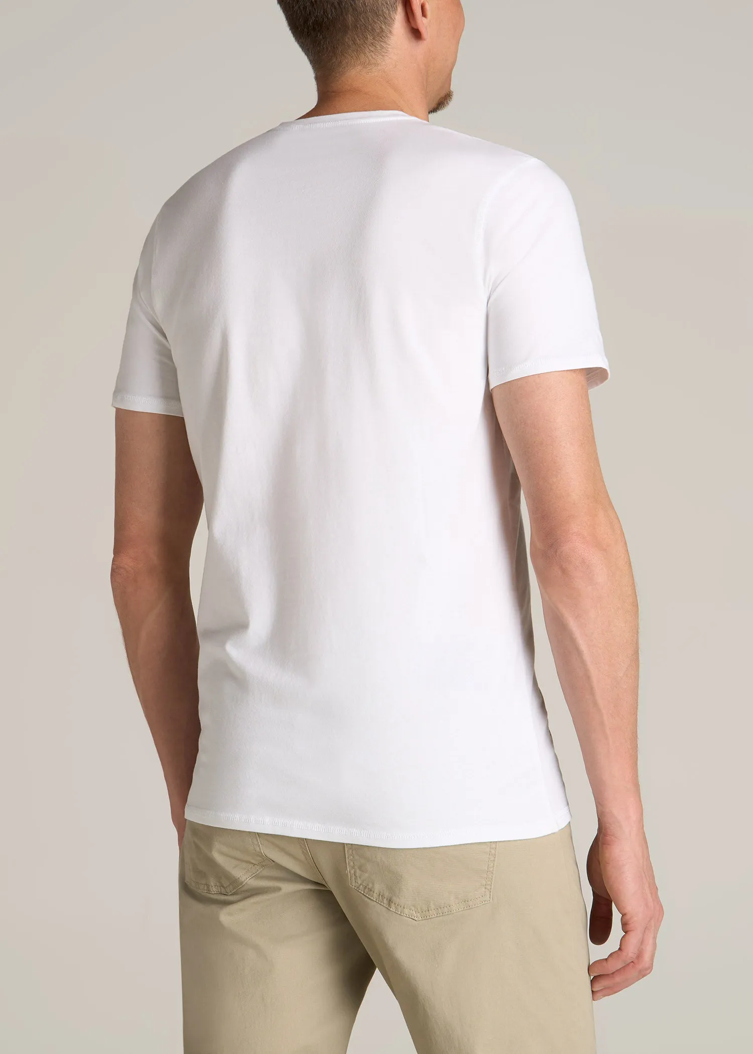 The Essential REGULAR-FIT V-Neck Men's Tall Tees in White sold by American Tall product image thumbnail 5