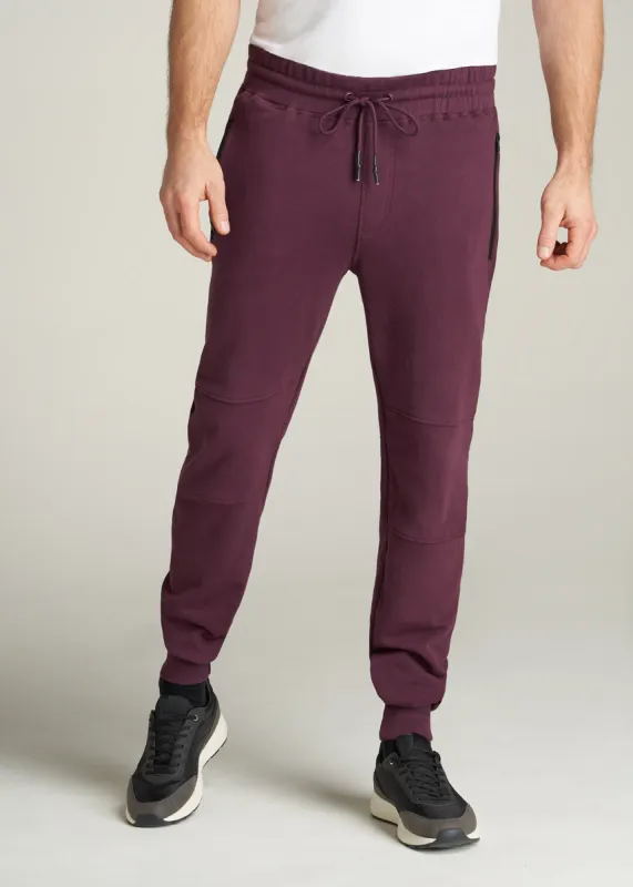 Wearever French Terry Joggers for Tall Men in Maroon sold by American Tall