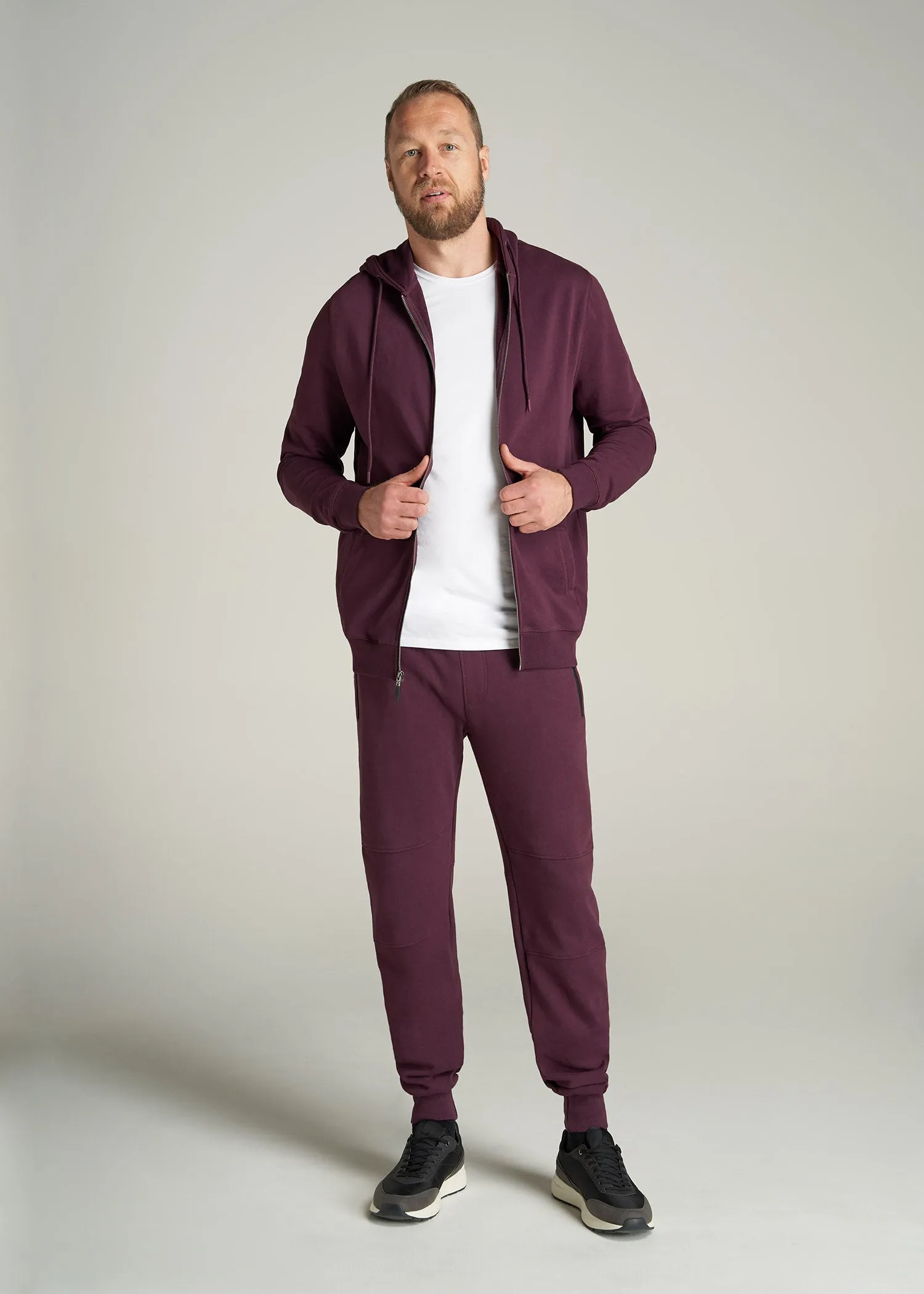 Wearever French Terry Joggers for Tall Men in Maroon sold by American Tall product image thumbnail 4