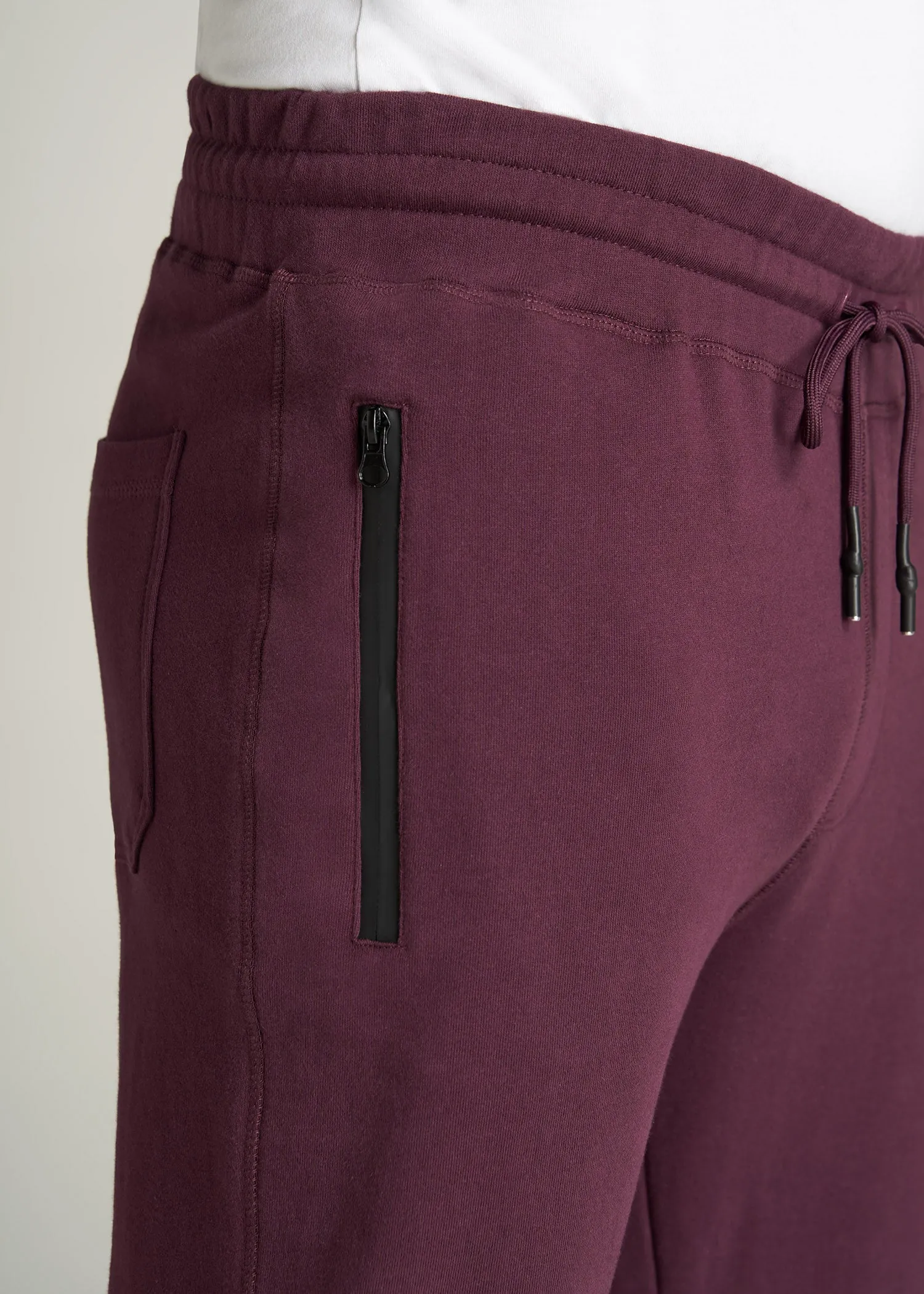 Wearever French Terry Joggers for Tall Men in Maroon sold by American Tall product image thumbnail 2