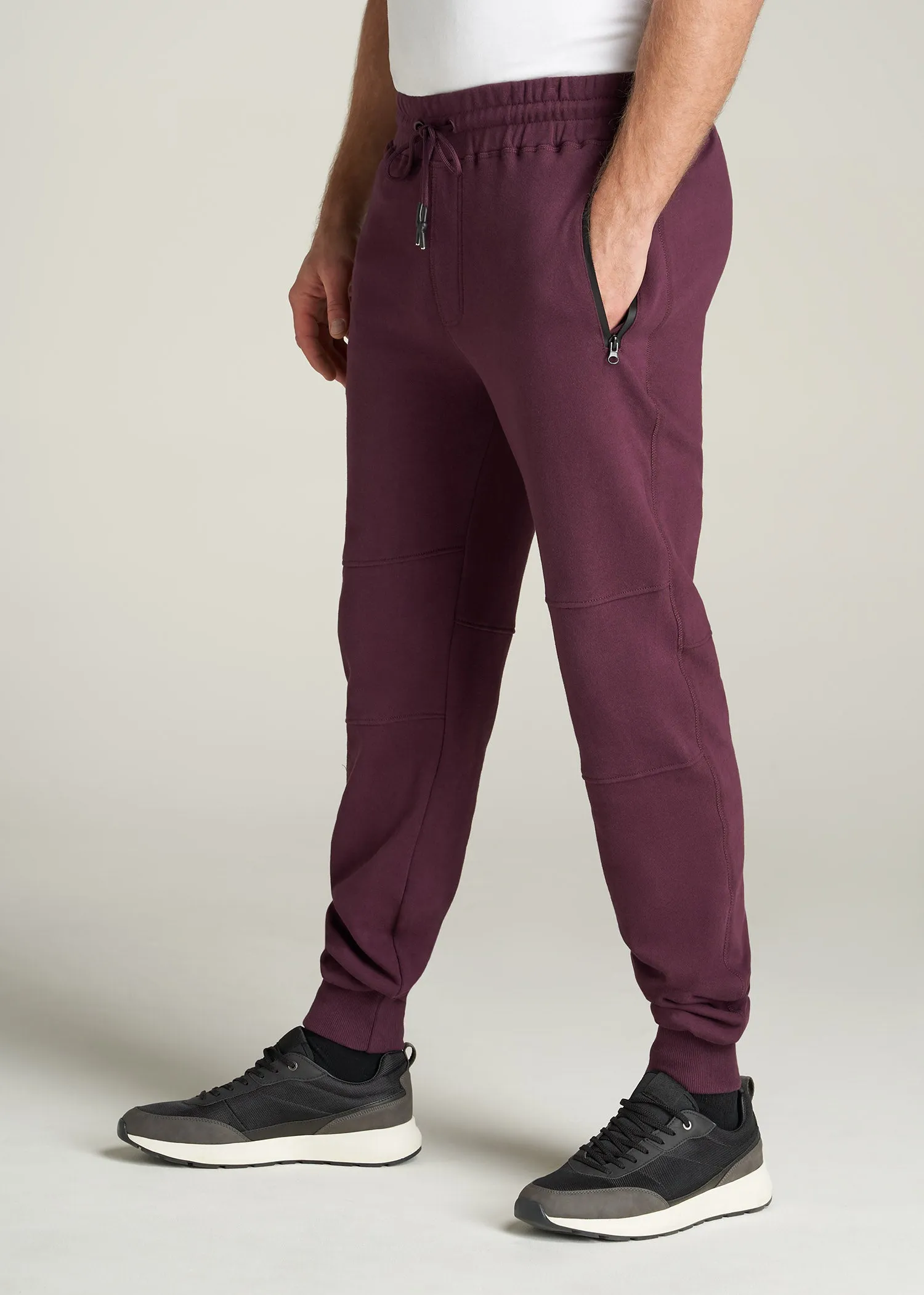 Wearever French Terry Joggers for Tall Men in Maroon sold by American Tall product image thumbnail 3