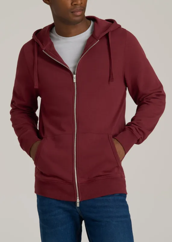 Wearever 2.0 French Terry Full-Zip Hoodie for Tall Men in Red Ochre sold by American Tall