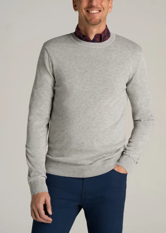 Everyday Crewneck Tall Men's Sweater in Grey Mix sold by American Tall