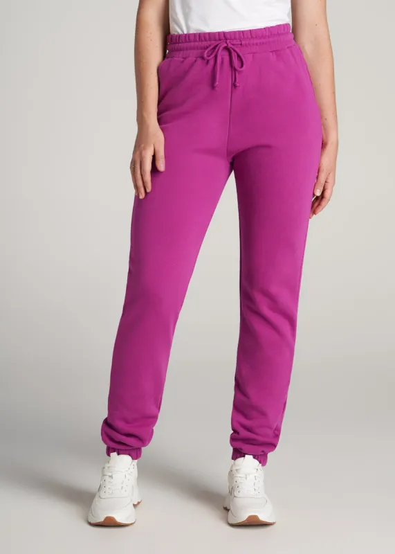 Wearever Fleece SLIM-FIT High-Waisted Women's Tall Sweatpants in Pink Orchid sold by American Tall
