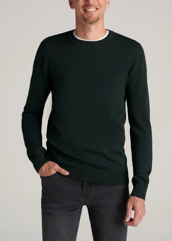 Everyday Crewneck Tall Men's Sweater in Midnight Green sold by American Tall