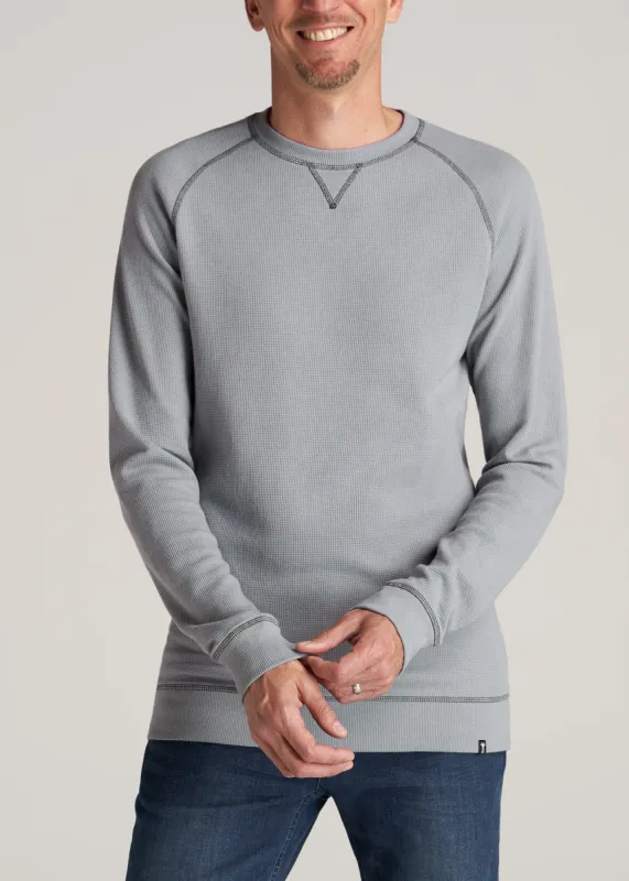 Heavy Thermal Raglan Tall Long Sleeve Shirt in Ice Grey sold by American Tall