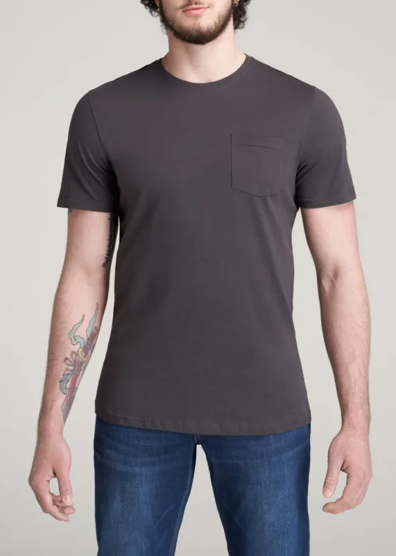 Everyday Pocket REGULAR FIT T-Shirt for Tall Men in Charcoal sold by American Tall