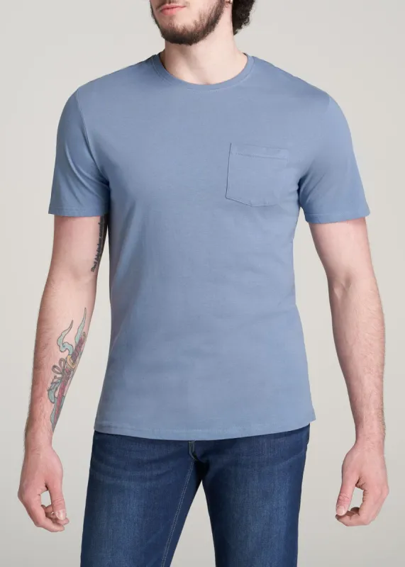 Everyday Pocket REGULAR FIT T-Shirt for Tall Men in Chambray sold by American Tall