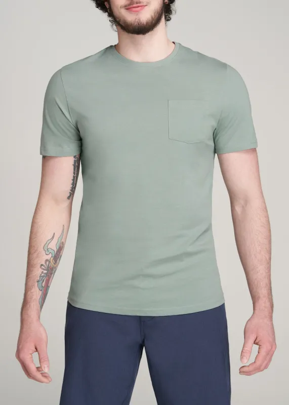 Everyday Pocket REGULAR FIT T-Shirt for Tall Men in Eucalyptus sold by American Tall