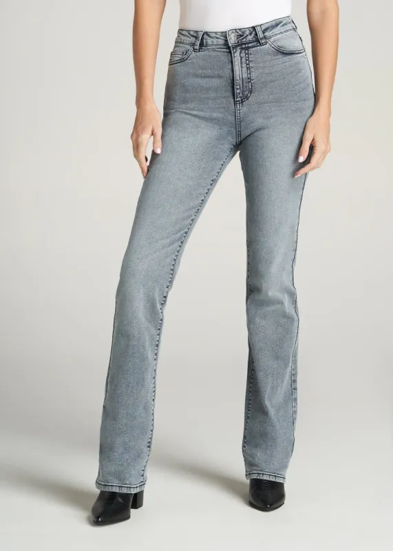 The Britney - Women's Tall Bootcut Jeans in Light Grey Wash sold by American Tall