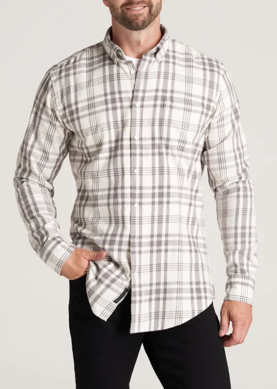 Nelson Tall Men's Button-Up Shirt in Greys Plaid sold by American Tall