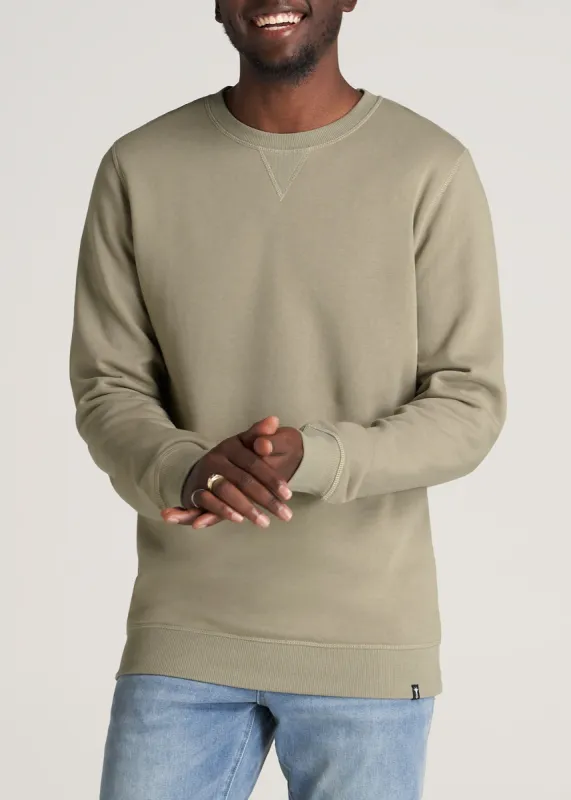Wearever Fleece Crewneck Tall Men's Sweatshirt in Khaki sold by American Tall
