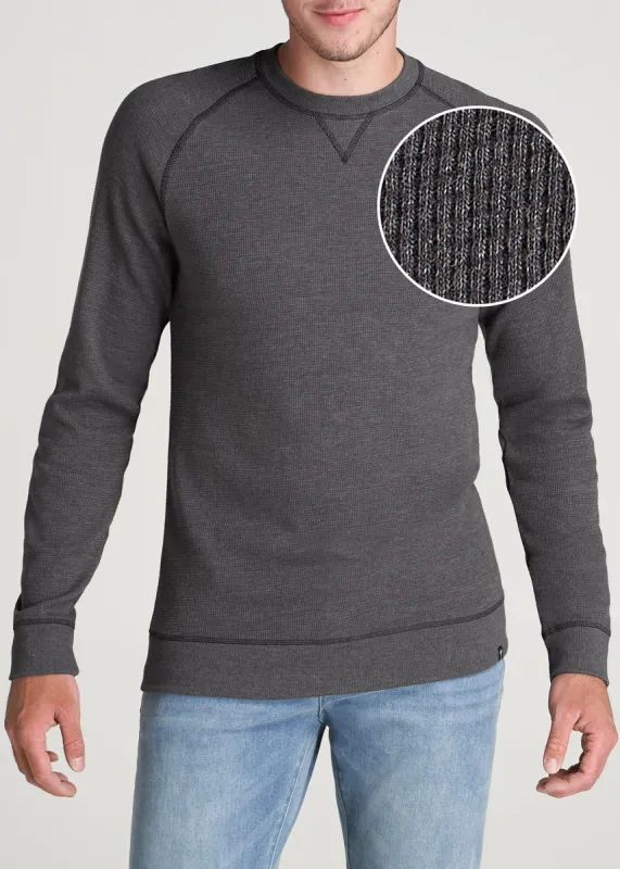 Heavy Thermal Raglan Tall Long Sleeve Shirt in Charcoal Mix sold by American Tall