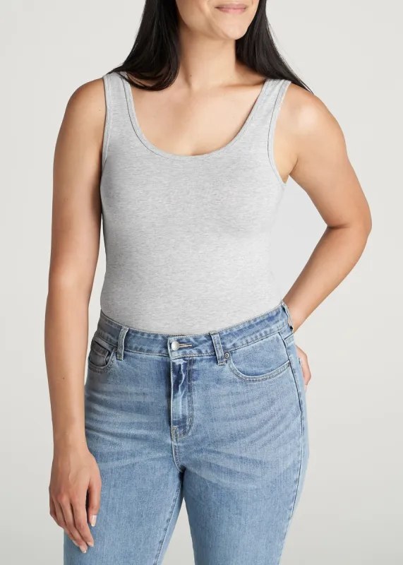 Jersey Tank in Grey Mix - Women's Tall Tank Tops sold by American Tall