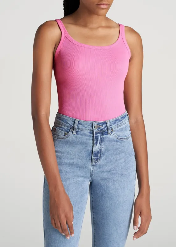 Ribbed Tank in Bubblegum Pink - Women's Tall Tank Tops sold by American Tall
