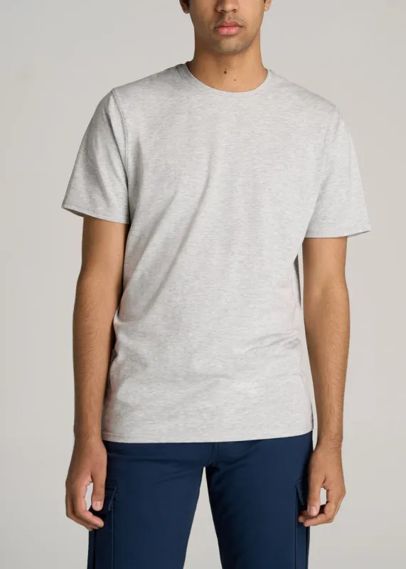 The Essential REGULAR-FIT Crew-Neck Men's Tall Tees in Grey Mix sold by American Tall