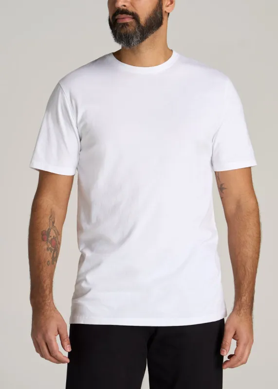 LJ&S Men's Tall REGULAR-FIT Crew Neck Tee in White sold by American Tall