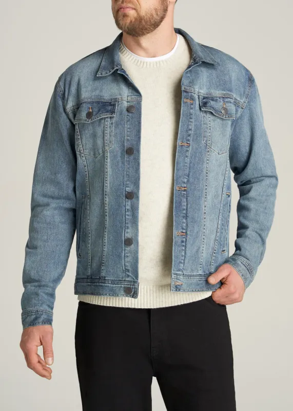 LJ&S Denim Jacket for Tall Men in Medium Blue sold by American Tall