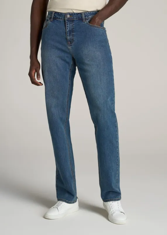 LJ&S STRAIGHT LEG Jeans for Tall Men in Worker Blue sold by American Tall