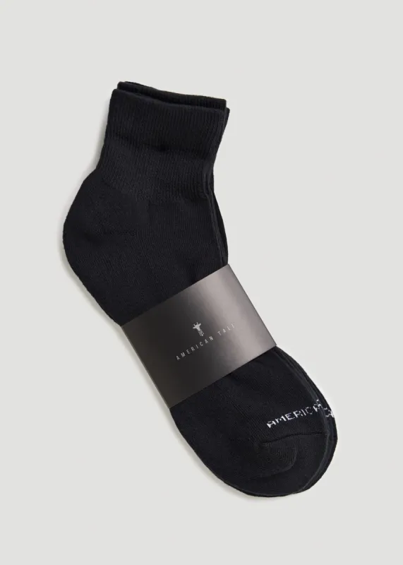 Athletic Mid Ankle Socks (X-Large Size: 14-17) for Tall Men in Black sold by American Tall