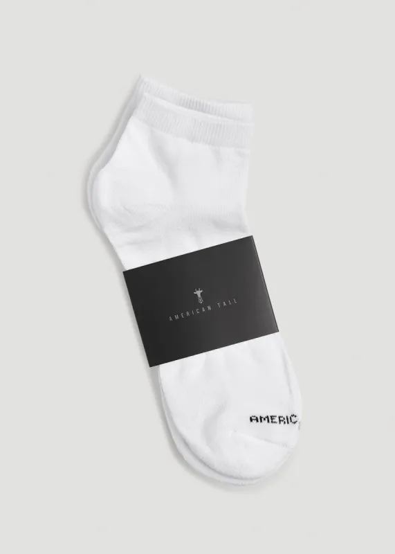 Athletic Low Ankle Socks (X-Large Size: 13-15) for Tall Men in White sold by American Tall