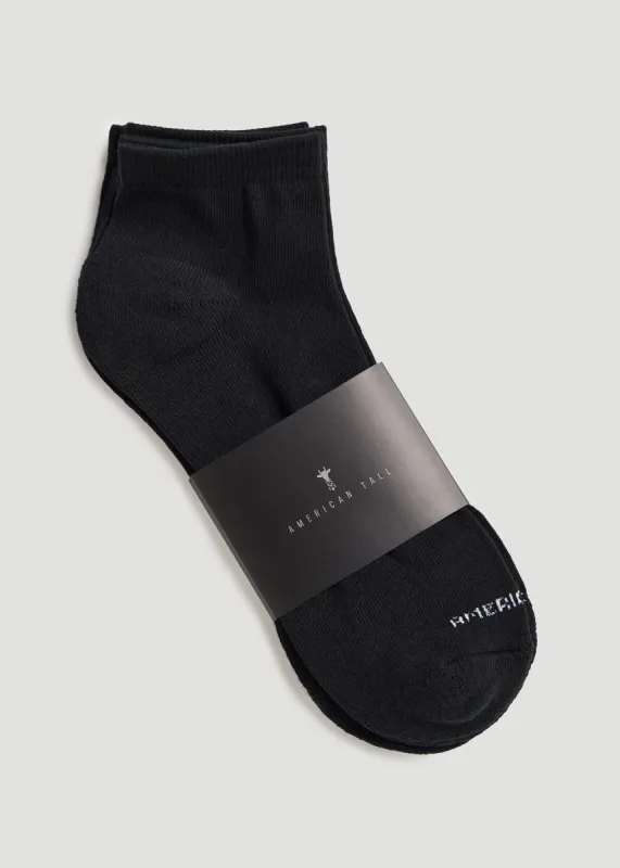 Athletic Low Ankle Socks (X-Large Size: 13-15) for Tall Men in Black sold by American Tall