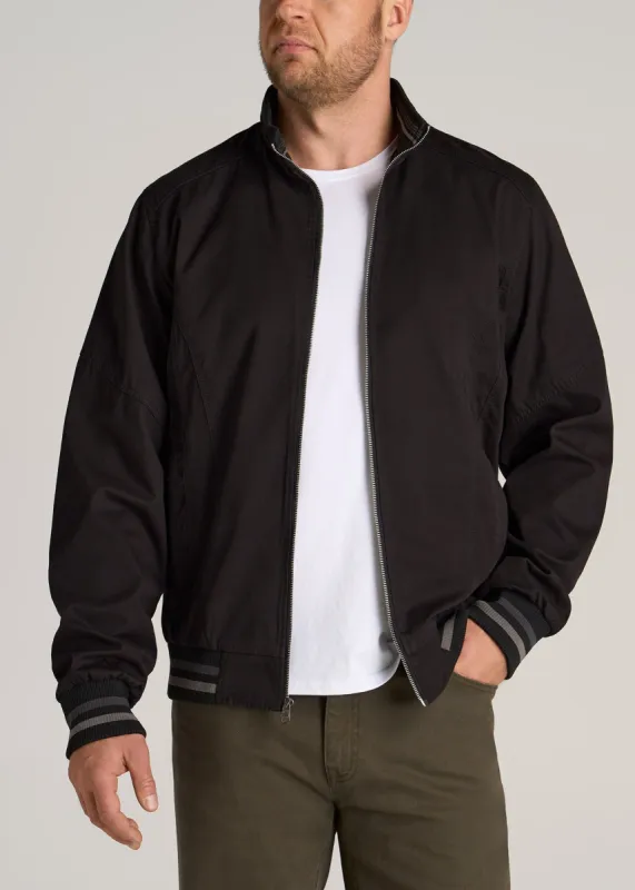 LJ&S Cotton Bomber Jackets for Tall Men in Black sold by American Tall