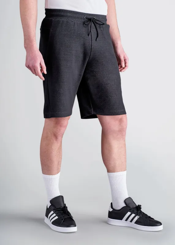Knit Athletic Shorts for Tall Men in Charcoal Mix sold by American Tall
