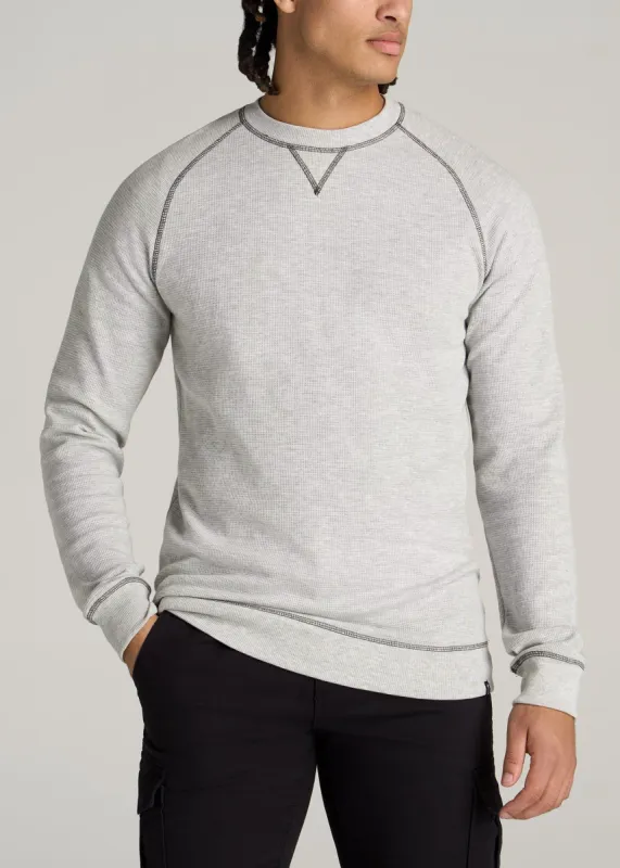 Heavy Thermal Raglan Tall Long Sleeve Shirt in Grey Mix sold by American Tall