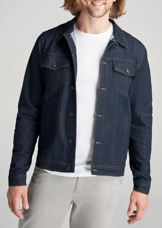 Men's Tall Denim Jacket in Dark Blue sold by American Tall