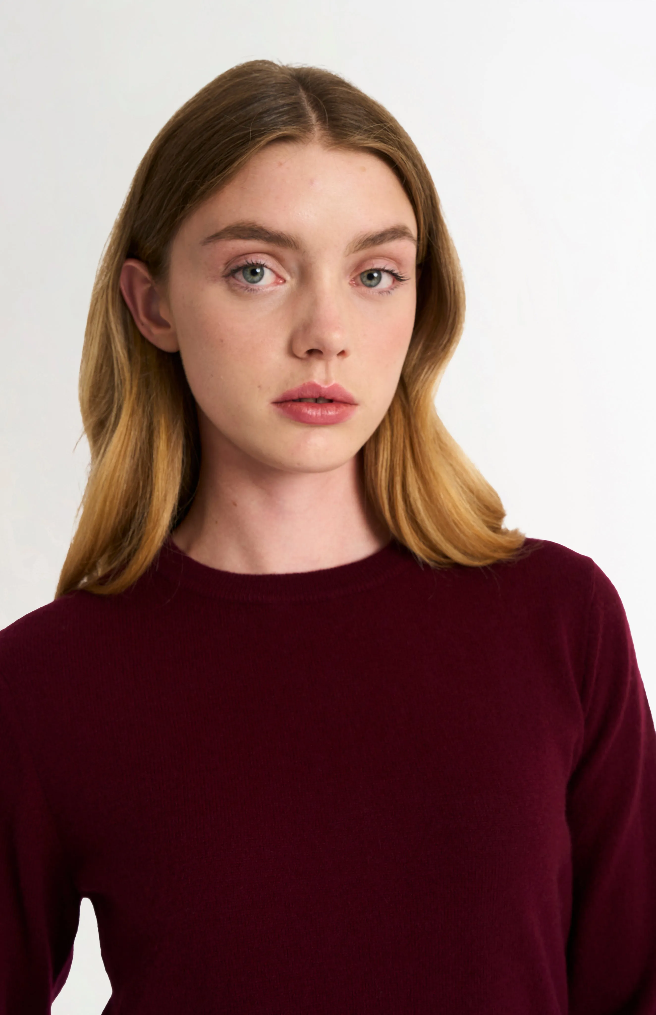 Women's Classic Crew Neck Cashmere Jumper In Burgundy sold by Pringle of Scotland product image thumbnail 4