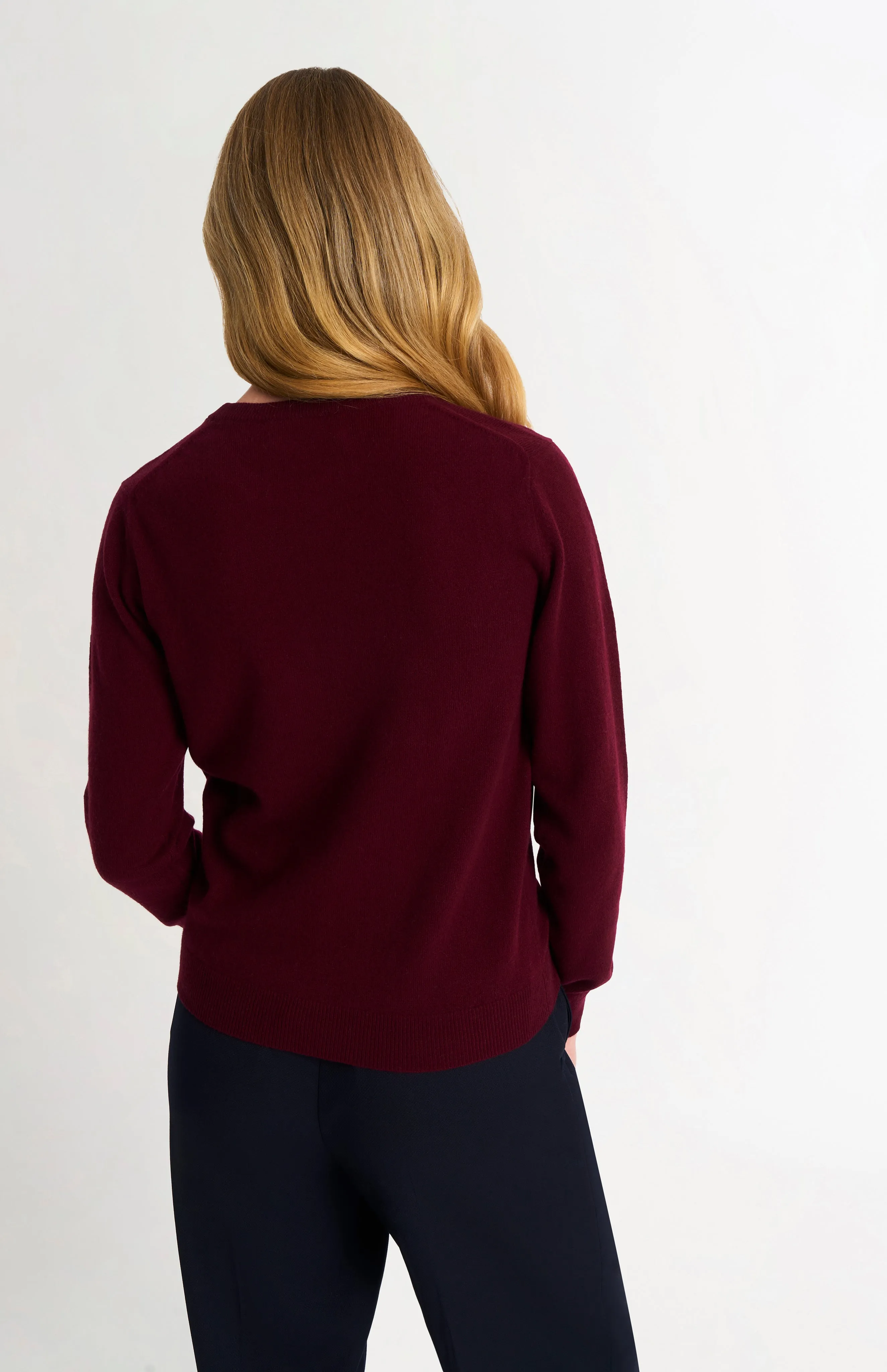 Women's Classic Crew Neck Cashmere Jumper In Burgundy sold by Pringle of Scotland product image thumbnail 5