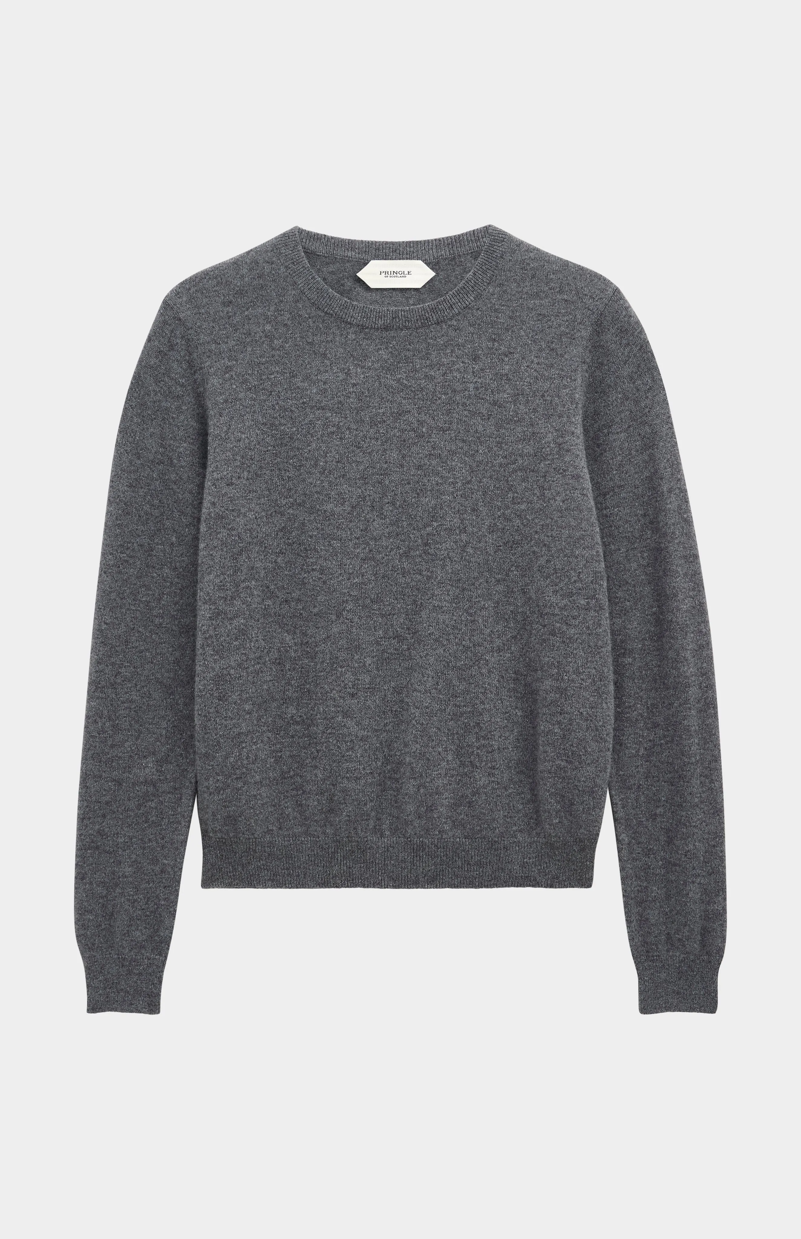 Women's Classic Crew Neck Cashmere Jumper In Grey Melange sold by Pringle of Scotland product image thumbnail 2