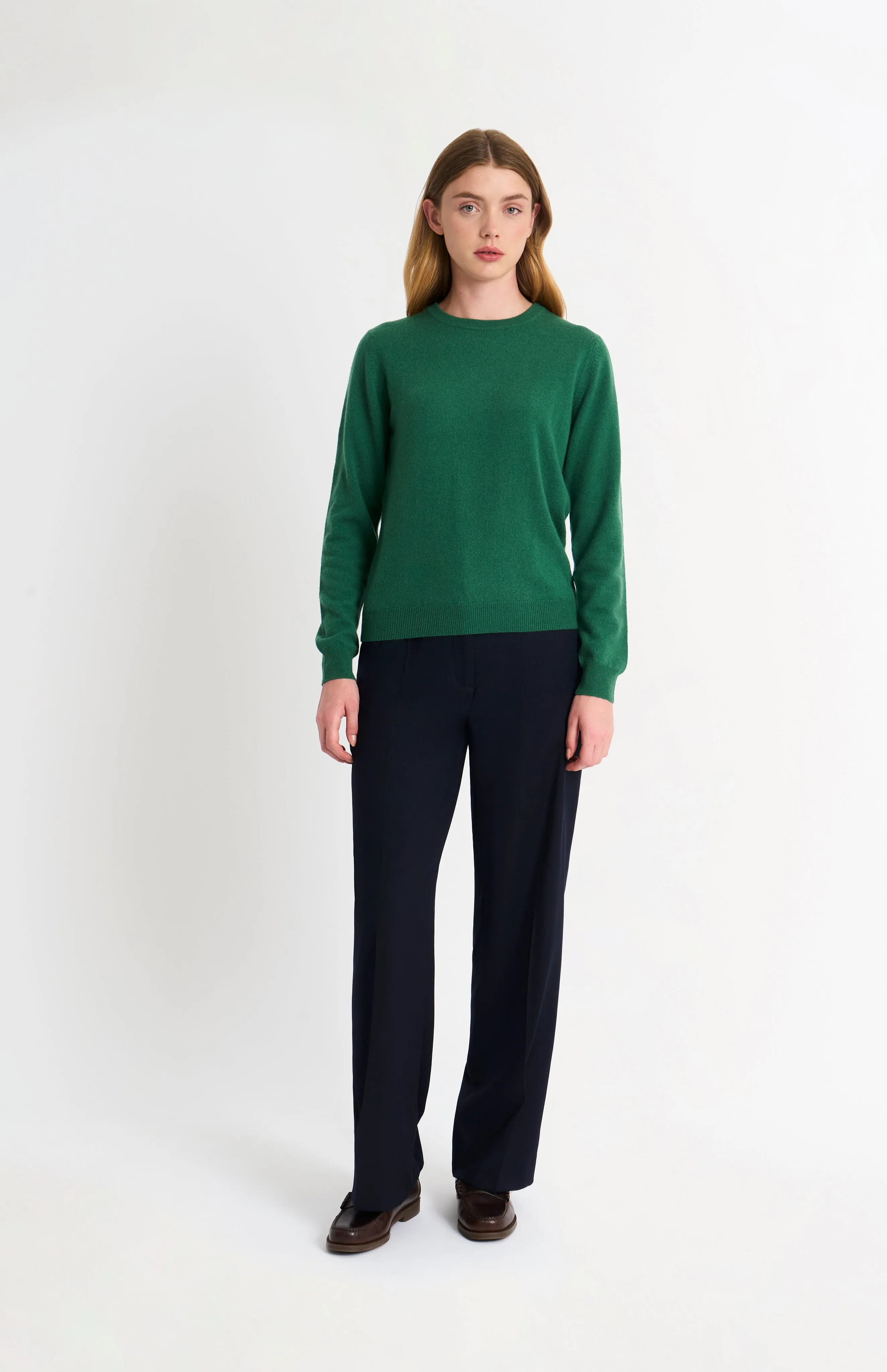 Women's Classic Crew Neck Cashmere Jumper In Green sold by Pringle of Scotland product image thumbnail 3